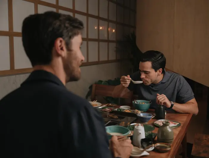 Shared Japanese and Korean table grill experience on the Torobi Polanco terrace
